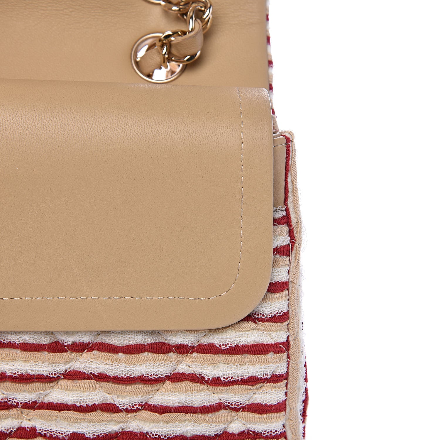 Chanel Jersey Quilted Medium Coco Sailor Flap Red White 11 of 17