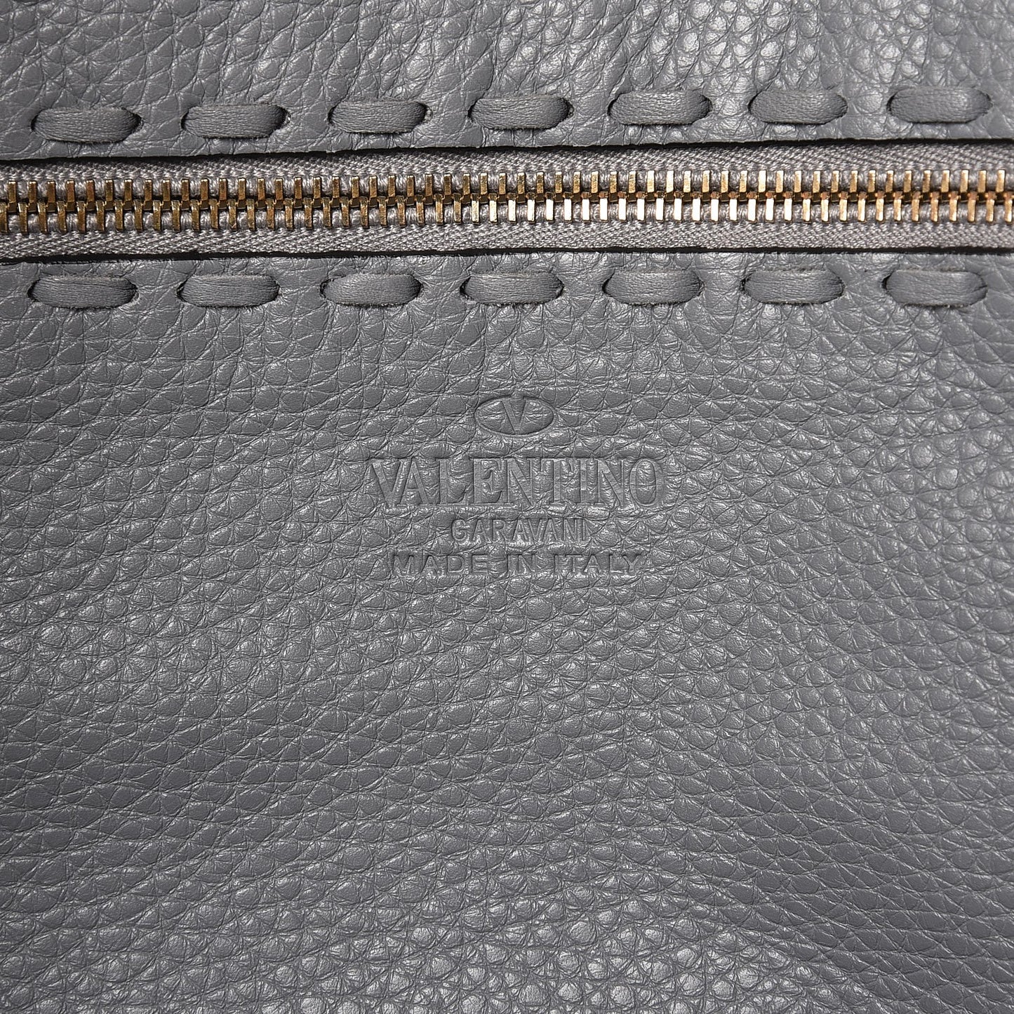 Grained Calfskin C-Rockee Fringe Tote Grey