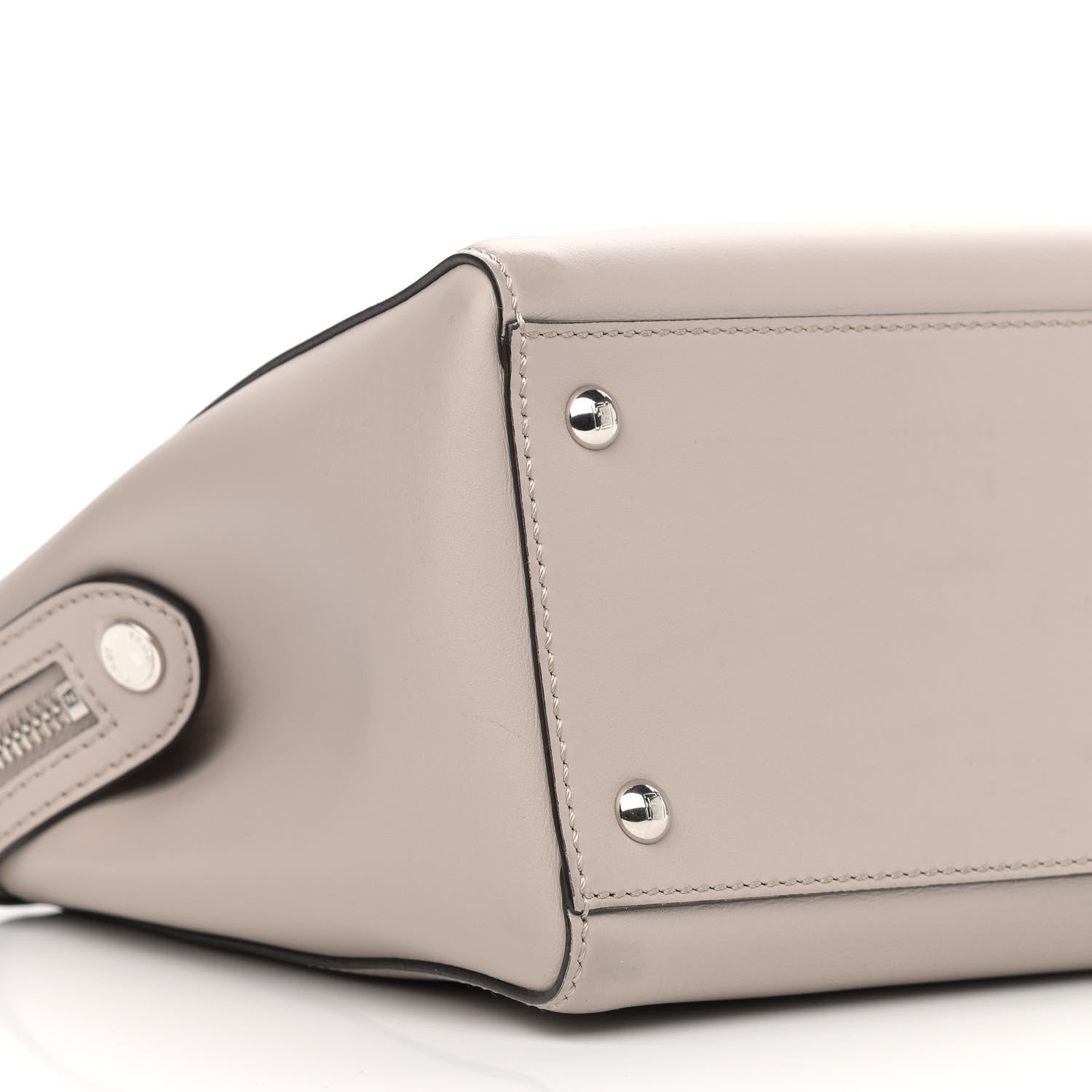Fendi Vitello Baltico Dolce Shiny Nappa Lace Up DotCom Satchel Grigio Polvere 11 of 16