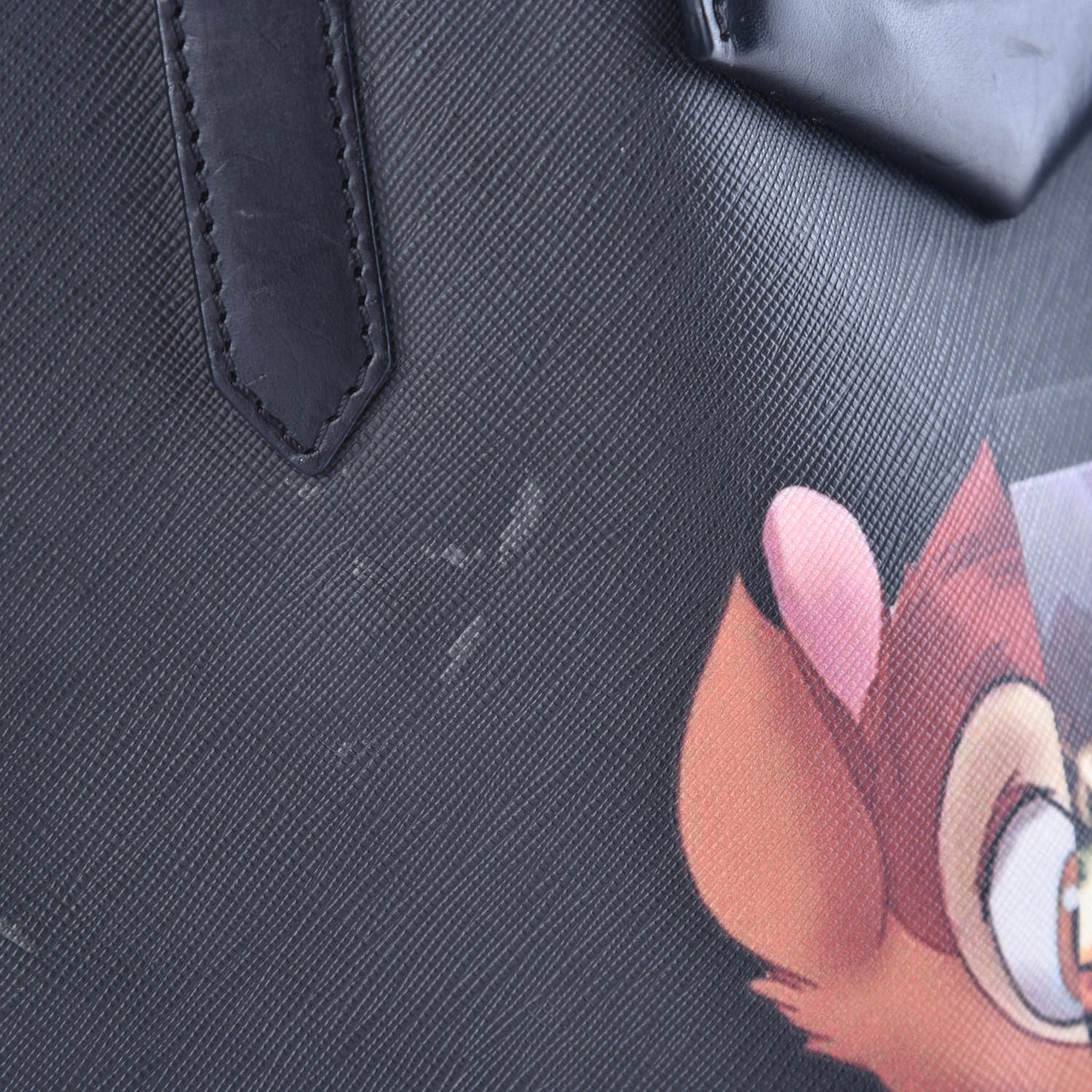 Textured Coated Canvas Bambi Print Medium Antigona Tote