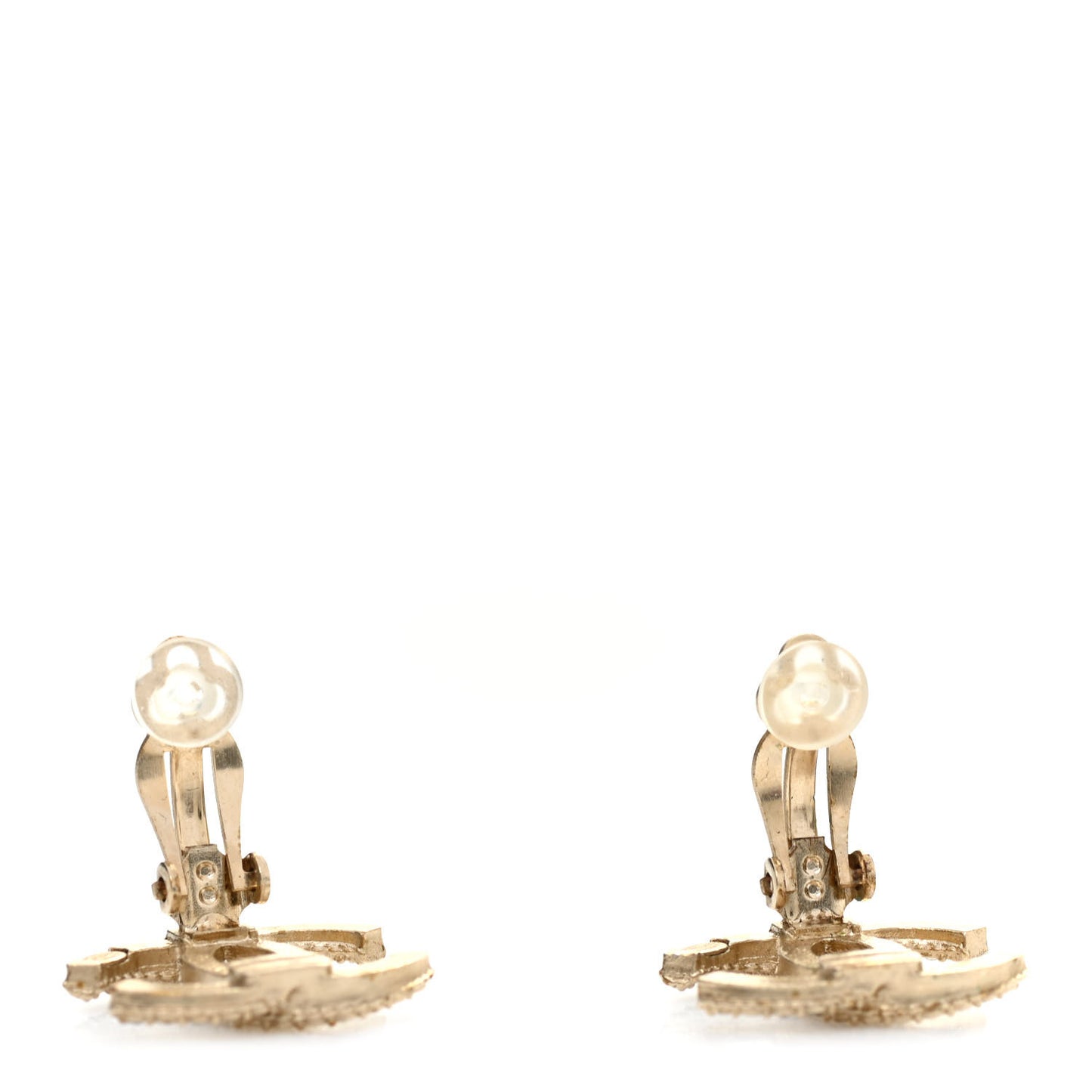 Crystal CC Clip On Earrings Gold