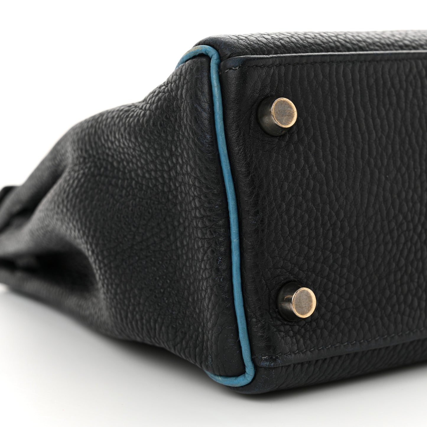 Togo Bi-Color Kelly Retourne 25 Bleu Indigo Turquoise
