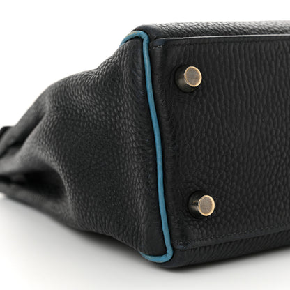 Hermes Togo Bi-Color Kelly Retourne 25 Bleu Indigo Turquoise 9 of 16