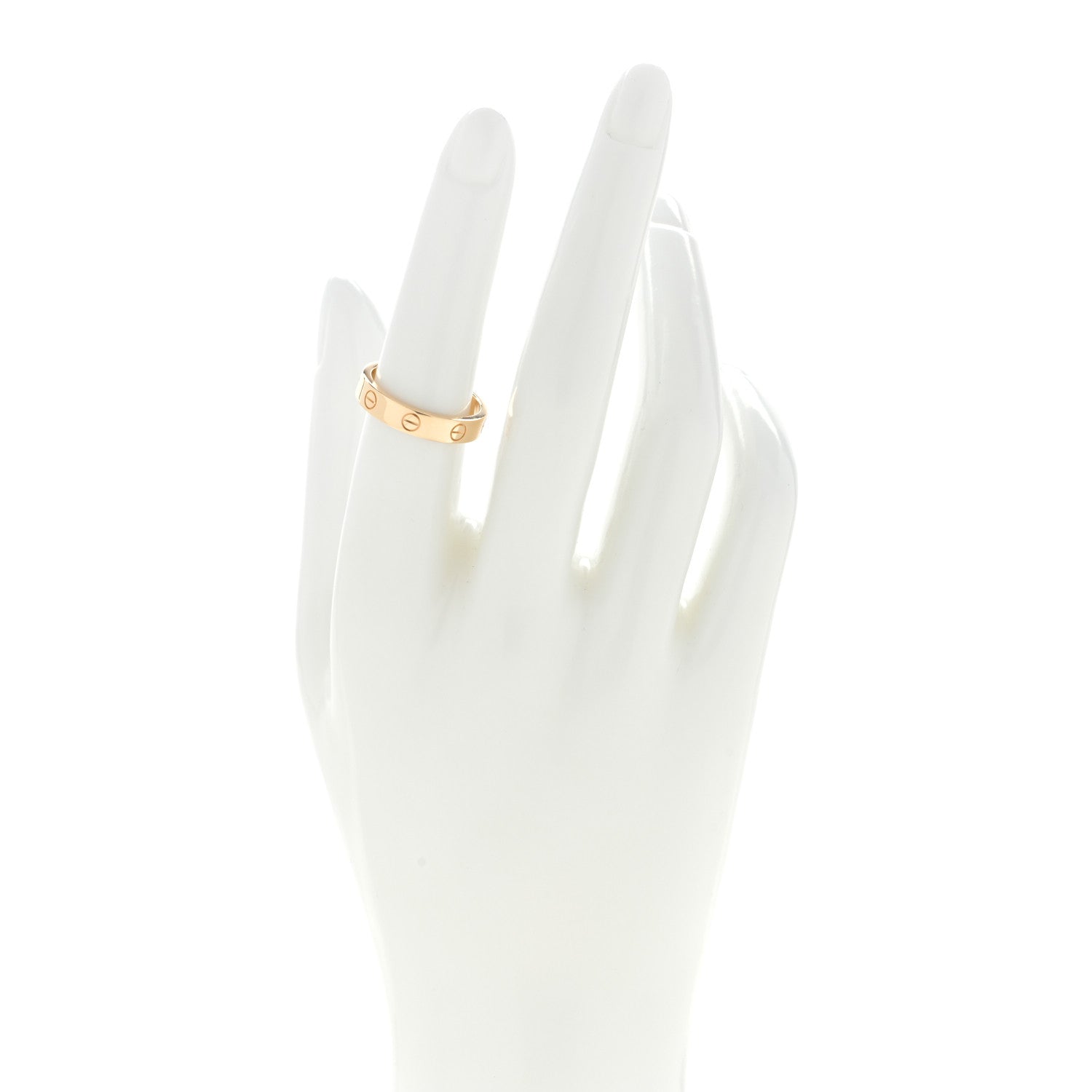 Cartier 18K Yellow Gold Diamond 4mm LOVE Wedding Band Ring 53 6.5 2 of 4