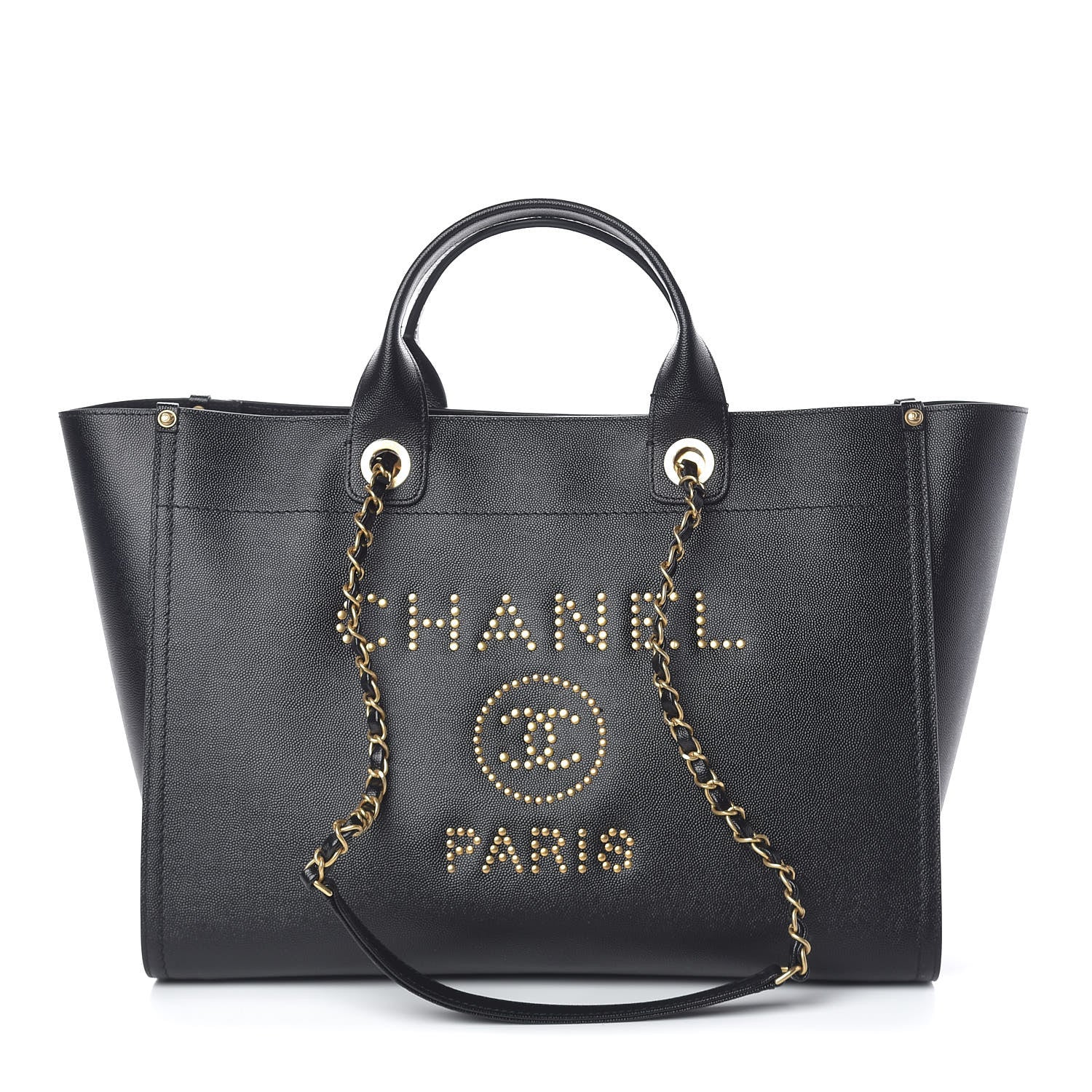 Chanel Caviar Large Studded Deauville Tote Black 1 of 11