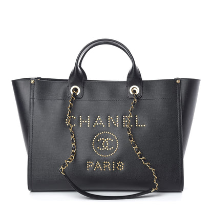 Chanel Caviar Large Studded Deauville Tote Black 1 of 11