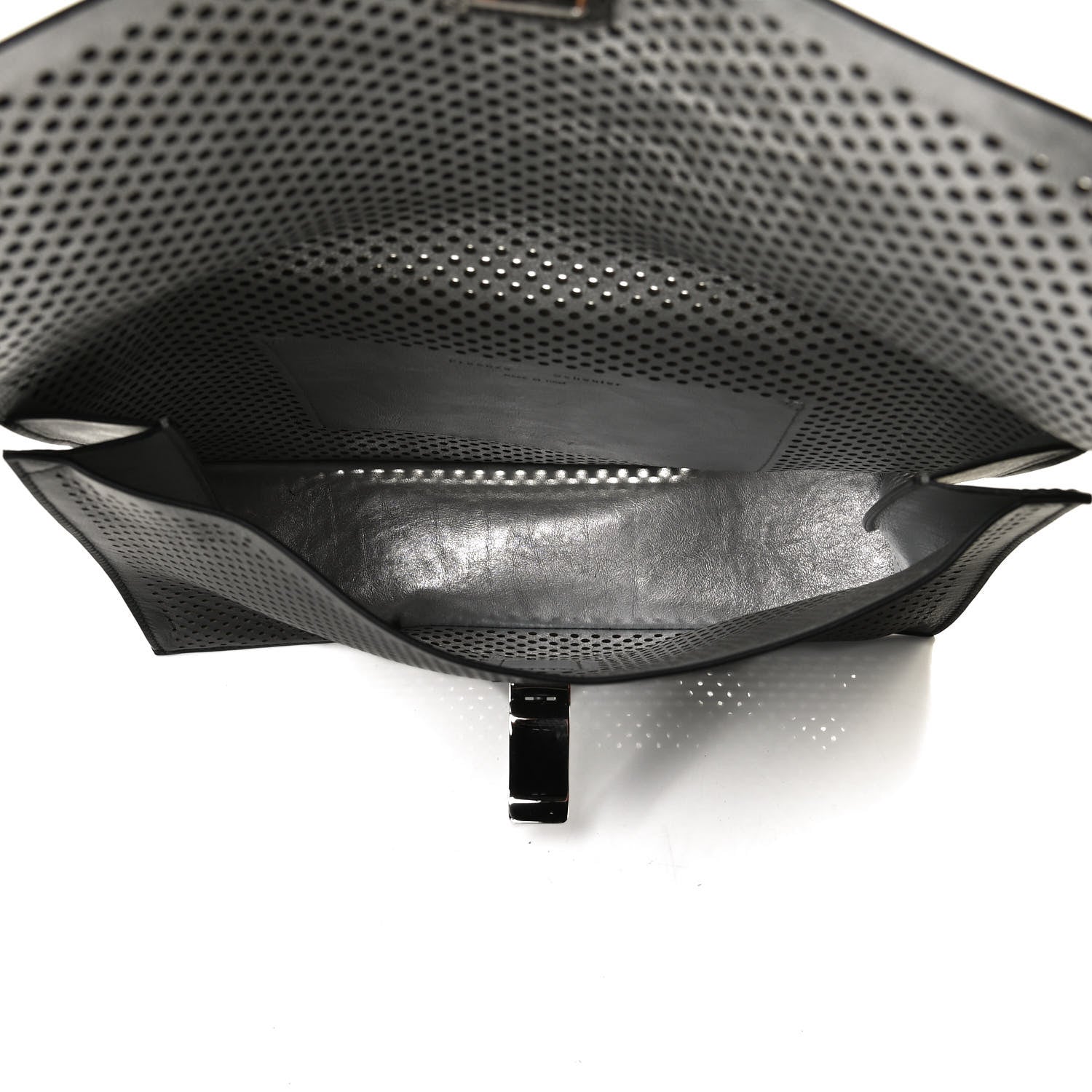 Proenza Schouler Lambskin Perforated Small Lunch Bag Clutch Black 5 of 10