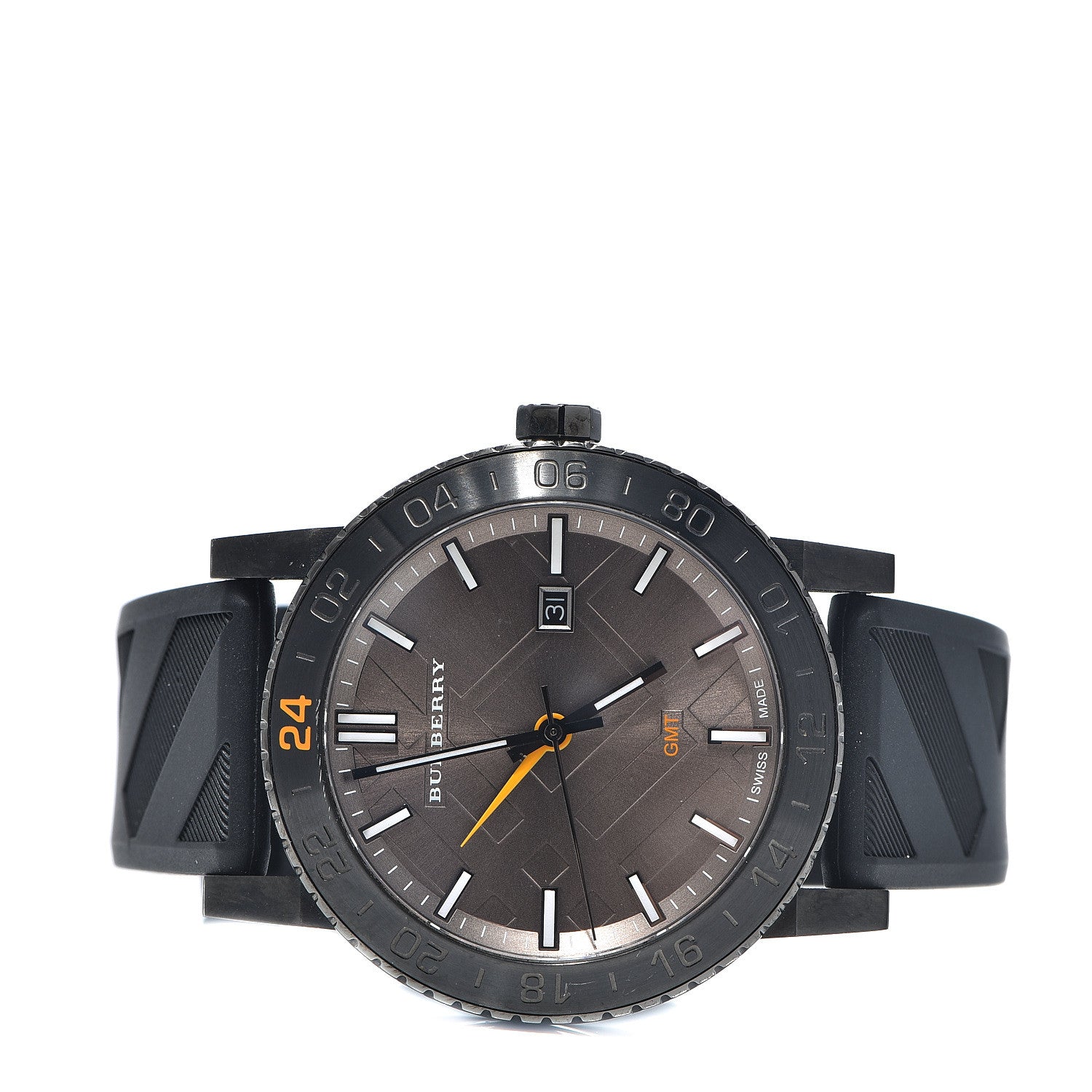 Burberry PVD Stainless Steel Rubber 42mm GMT The City Quartz Watch Taupe BU9341 3 of 7