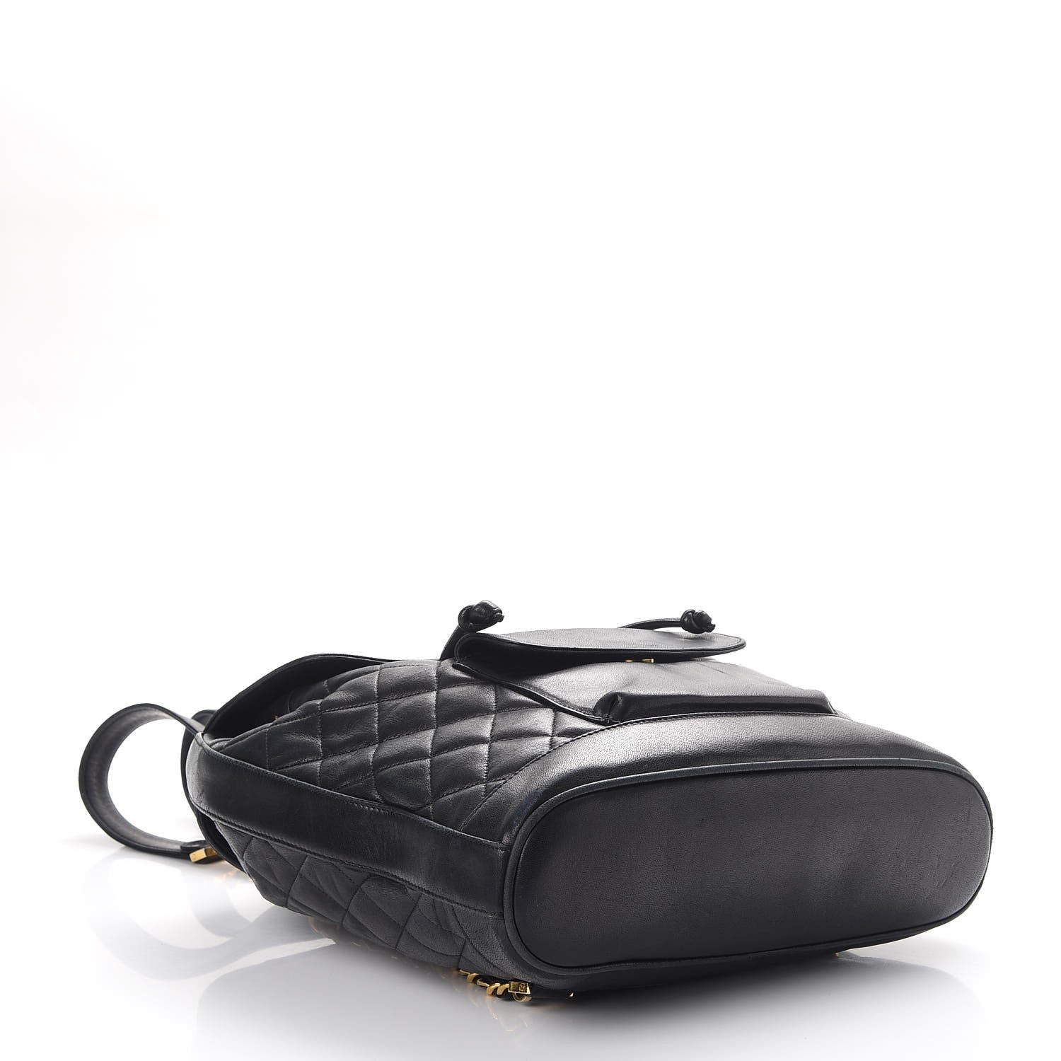 Chanel Lambskin Quilted Drawstring Backpack Black 5 of 11