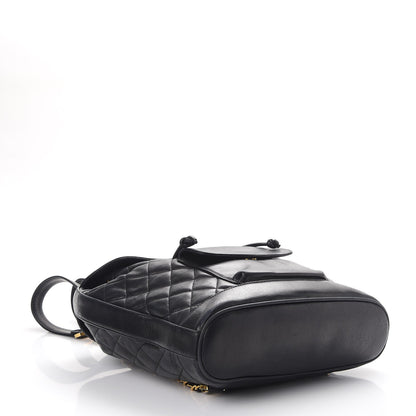 Chanel Lambskin Quilted Drawstring Backpack Black 5 of 11