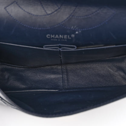 Chanel Distressed Patent Quilted 2.55 Reissue 227 Flap Dark Blue 5 of 10