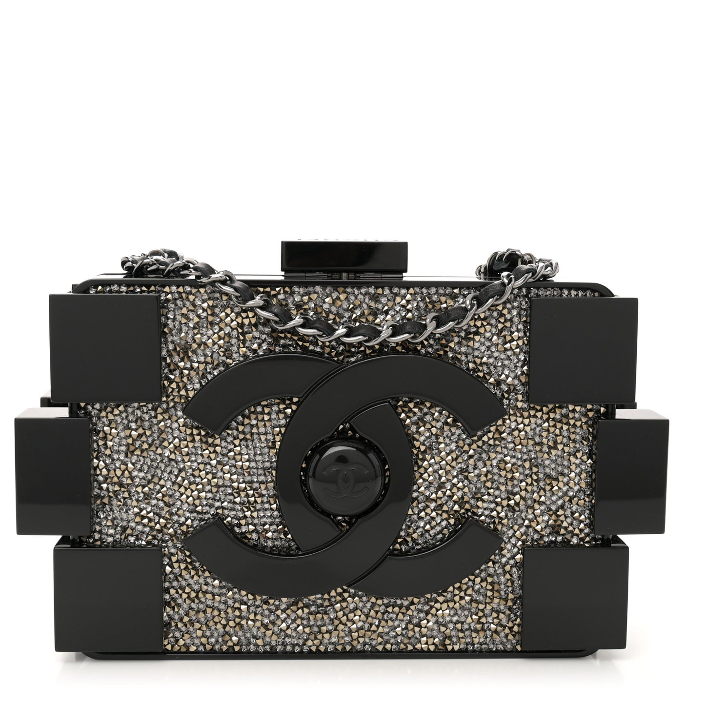 Plexiglass Crystal Lego Clutch Black