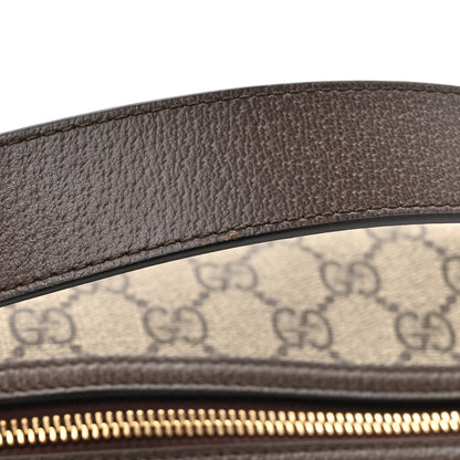 Gucci GG Supreme Monogram Textured Calfskin Web Super Mini Ophidia Shoulder Bag Beige Ebony New Acero 11 of 12