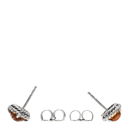 David Yurman Sterling Silver Citrine 8mm Chatelaine Earrings 3 of 4