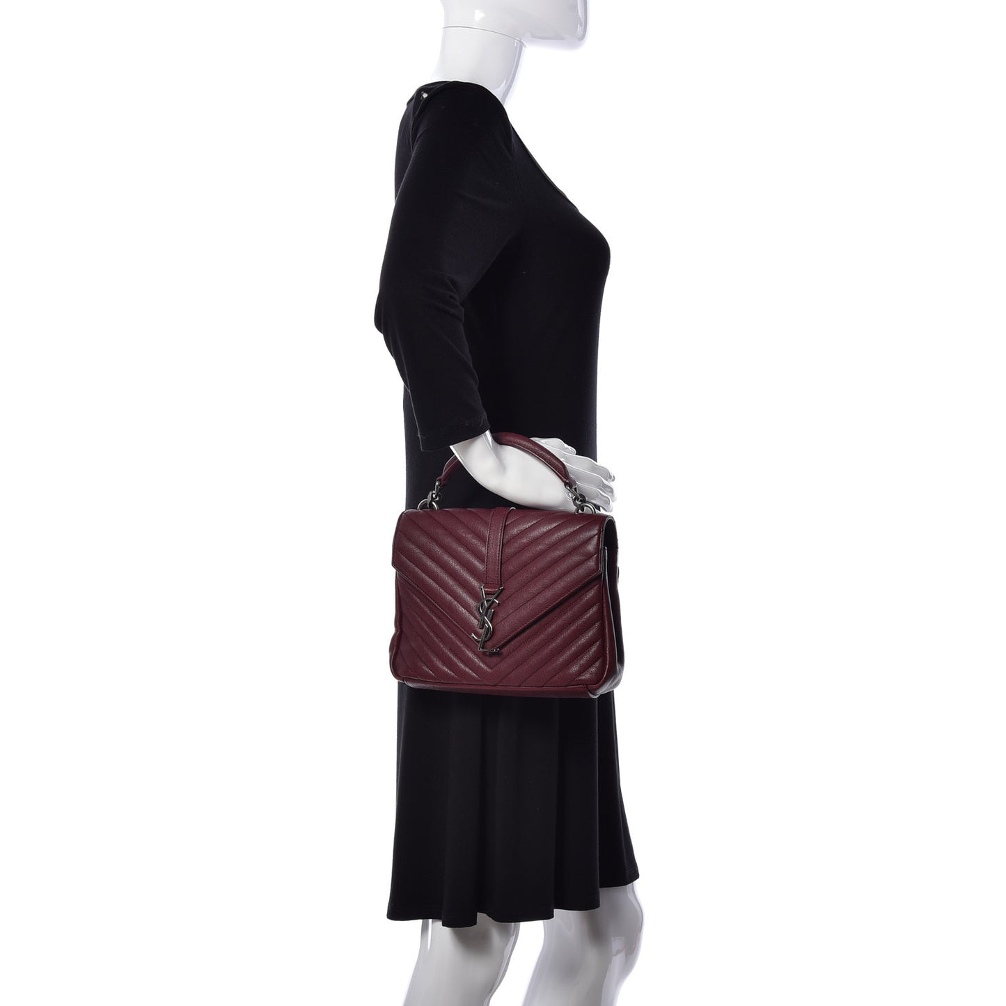 Sheepskin Matelasse Chevron Monogram Medium College Bag Rouge Legion
