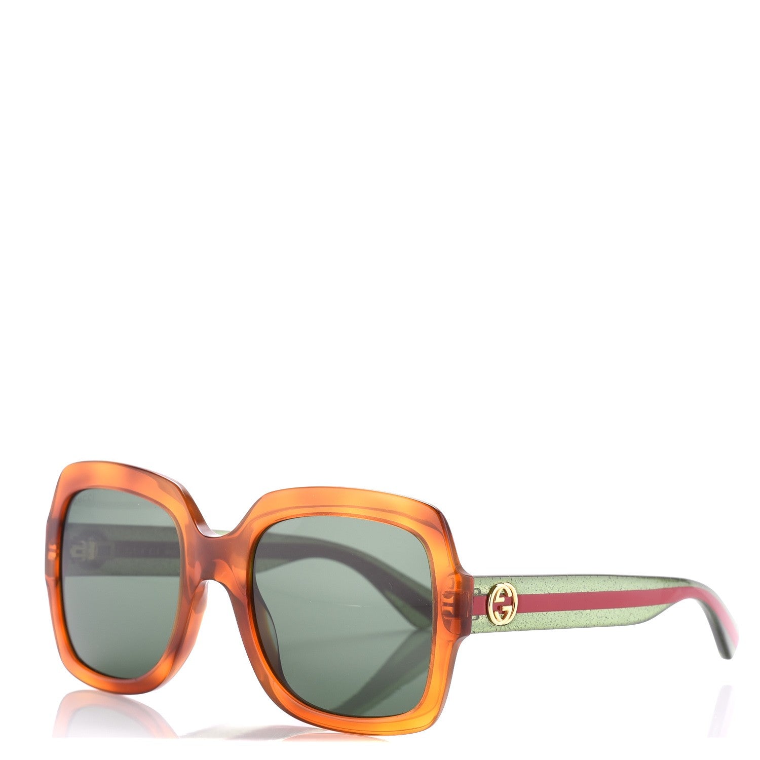 Gucci Oversize Square Web GG 0036S Havana 1 of 9