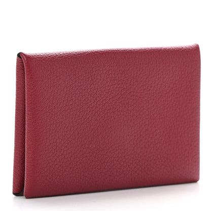 Hermes Evercolor Calvi Card Case Rouge Grenat 3 of 8