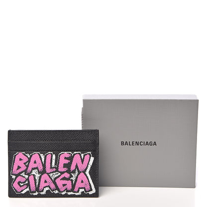 Balenciaga Signature Grained Calfskin Graffiti Ville Multi Card Holder Black Multicolor 8 of 8