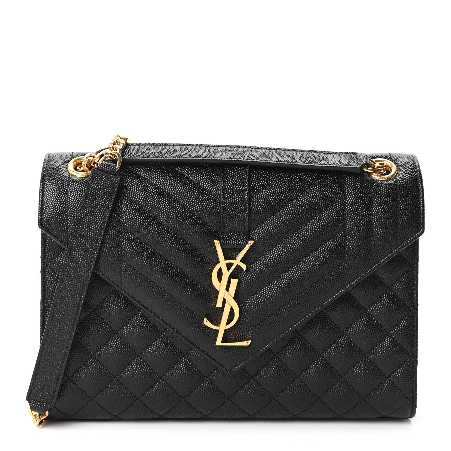 Saint Laurent Lambskin Mixed Matelasse Triquilt Medium Monogram Satchel Black 1 of 10