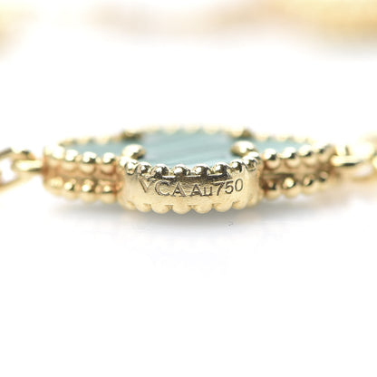 Van Cleef & Arpels 18K Yellow Gold Malachite 5 Motifs Vintage Alhambra Bracelet 5 of 7