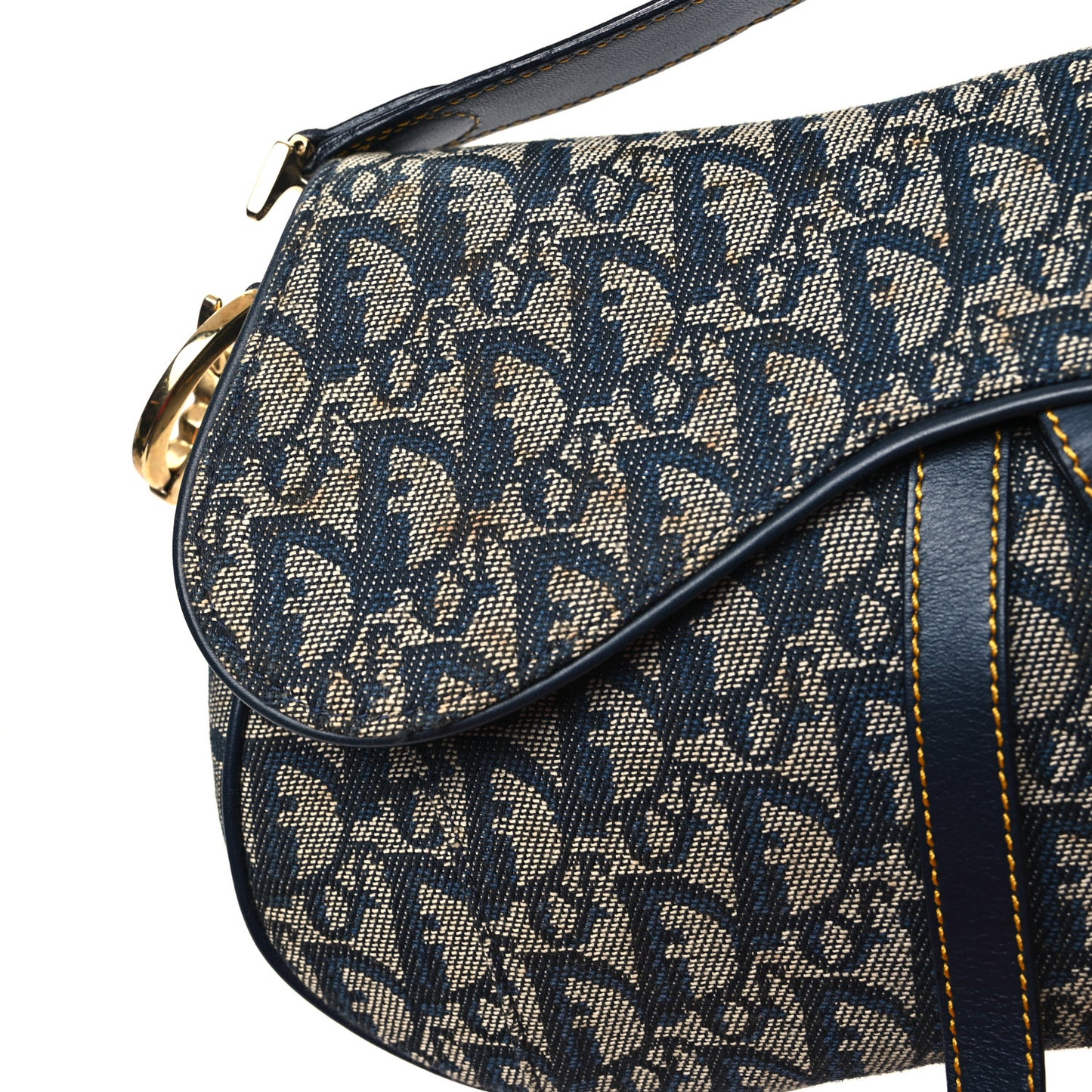 Monogram Double Saddle Bag Navy Blue
