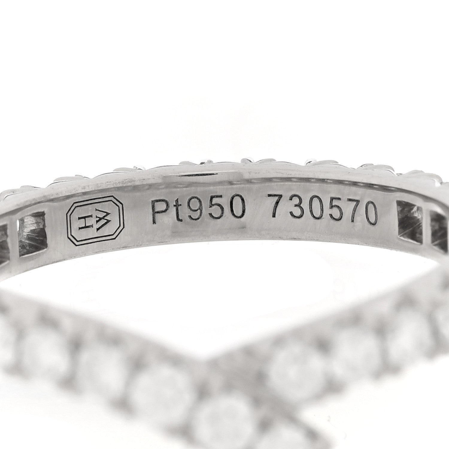 Harry Winston Platinum Diamond Ribbon Wedding Band Ring 47 4.25 4 of 4