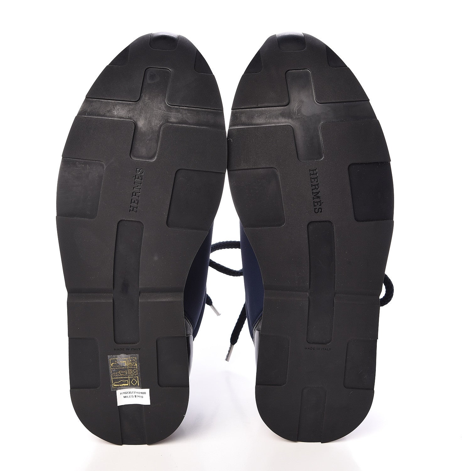 Hermes Technical Canvas Mens Miles Sneakers 40 Marine Black 9 of 10