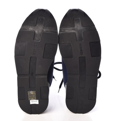 Hermes Technical Canvas Mens Miles Sneakers 40 Marine Black 9 of 10