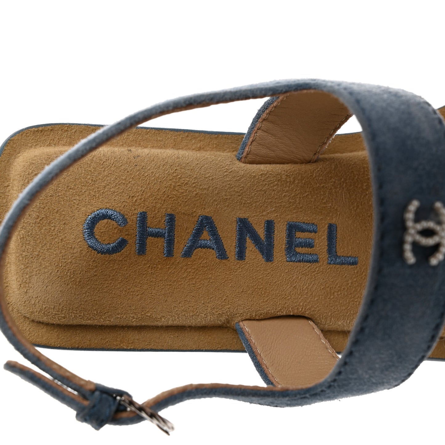 Suede CC Sandals 37 Blue