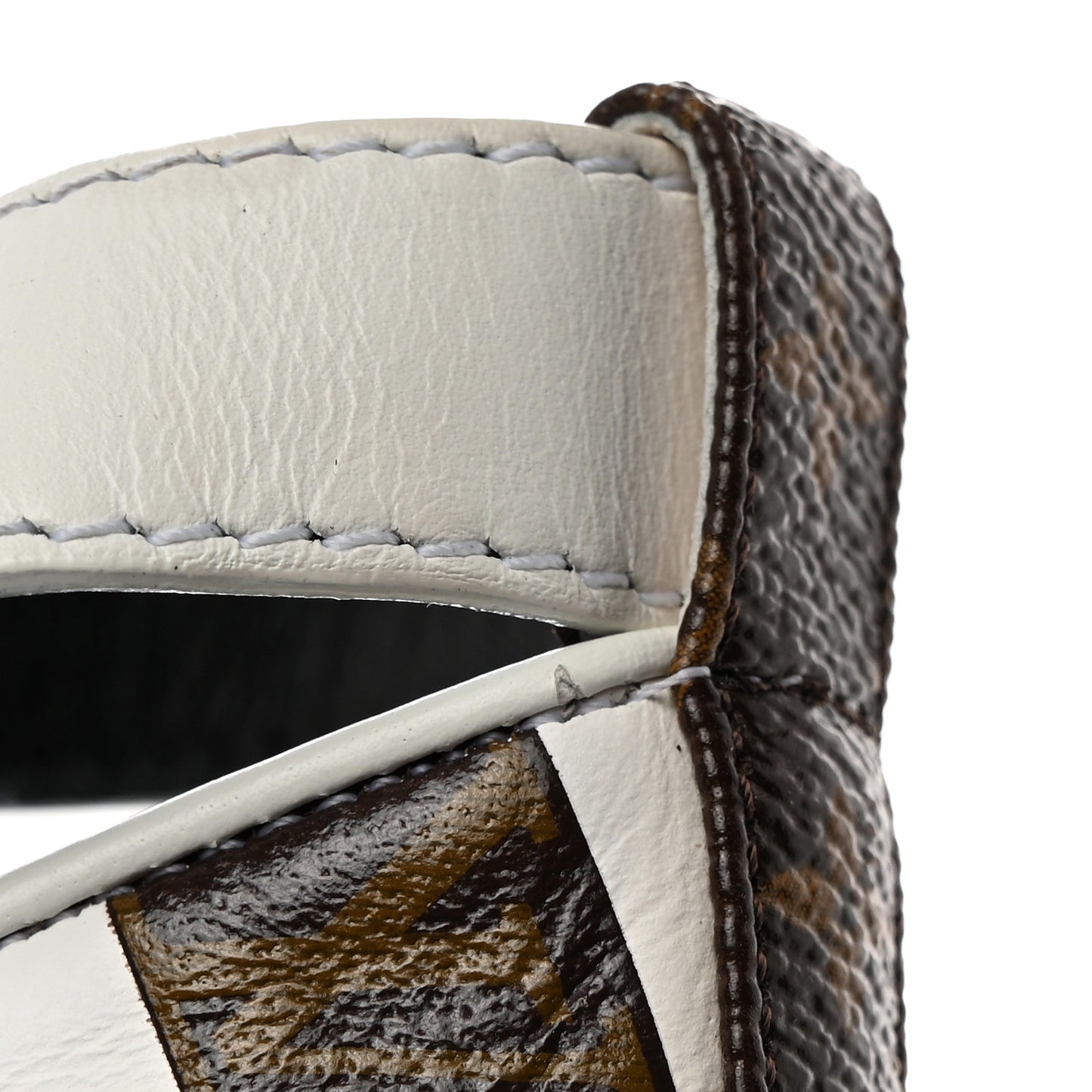 Calfskin Monogram Damier Tressage Matchmake Cross Sandals 38 White
