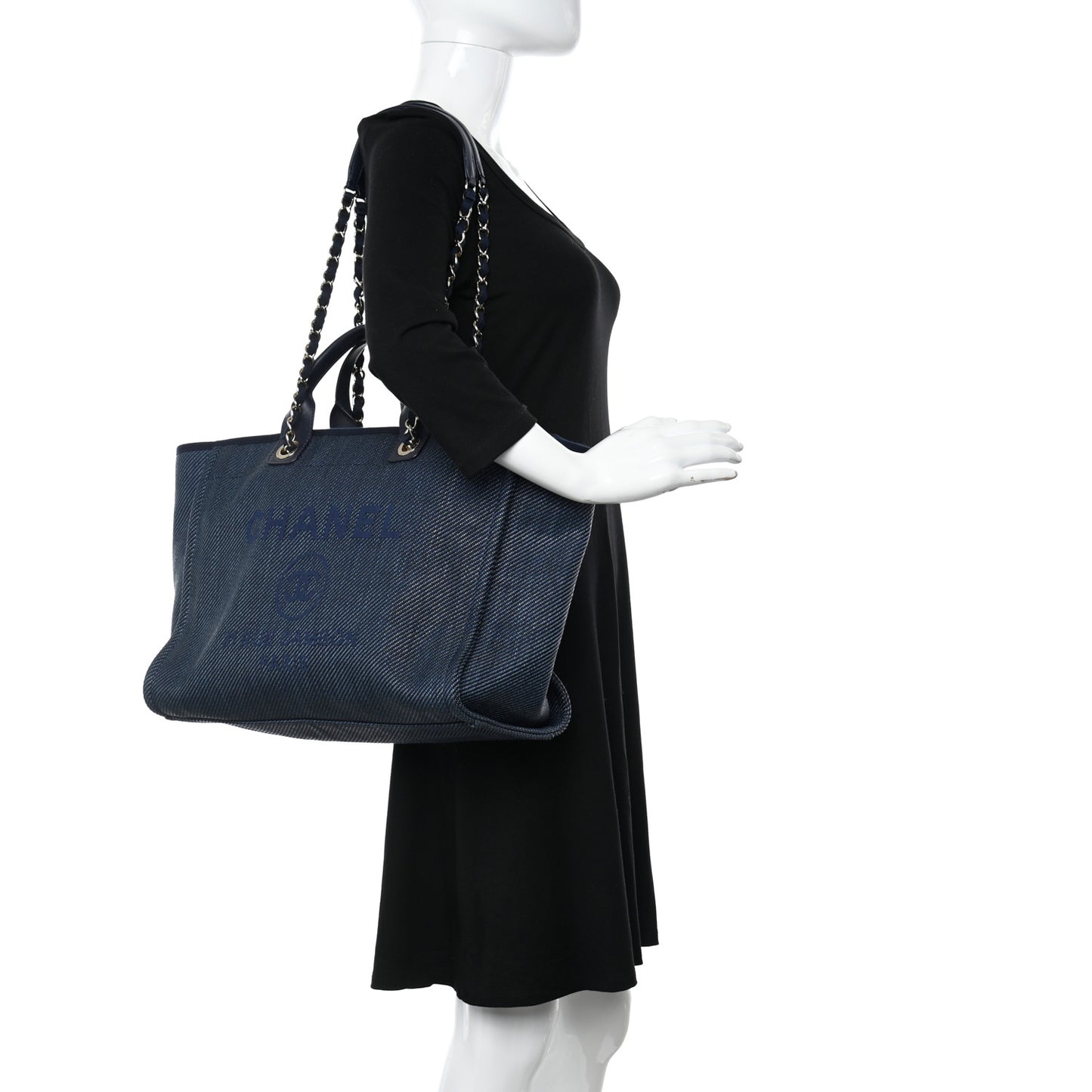 Denim Medium Deauville Tote Dark Blue