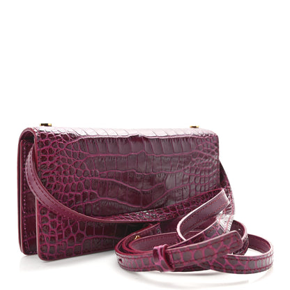 Tom Ford Crocodile Embossed Calfskin TF Mini Bag Cranberry 3 of 14