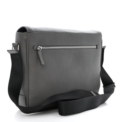 Burberry Grainy Calfskin Embossed Bruno Messenger Charcoal Grey 3 of 11