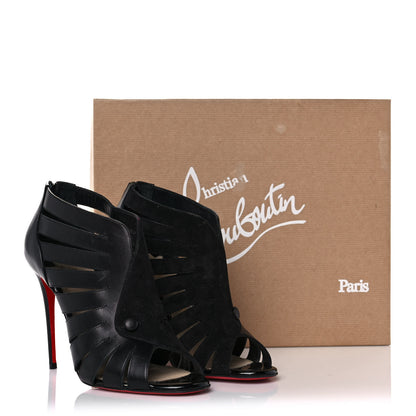 Christian Louboutin Calfskin Toot Mignonne 100 Cutout Booties 38.5 Black 9 of 9
