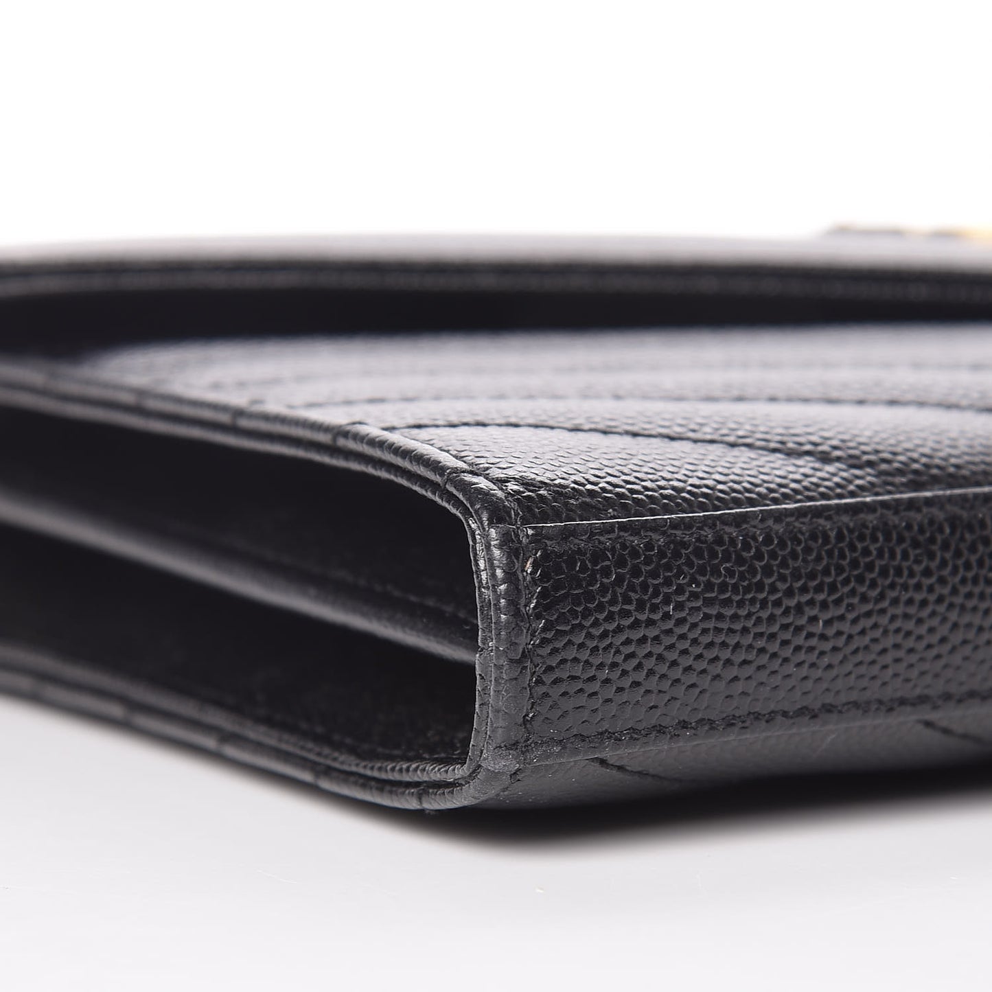 Grain De Poudre Matelasse Chevron Monogram Chain Wallet Black