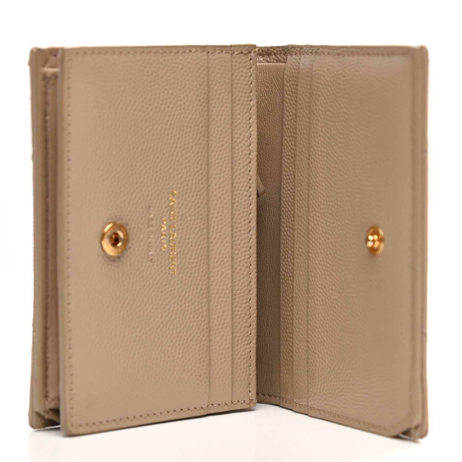 Saint Laurent Grain De Poudre Matelasse Chevron Monogram Card Case Nude Powder 5 of 11