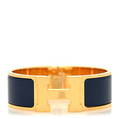 Hermes Enamel Wide Clic Clac H Bracelet GM Bleu Abysse 1 of 5