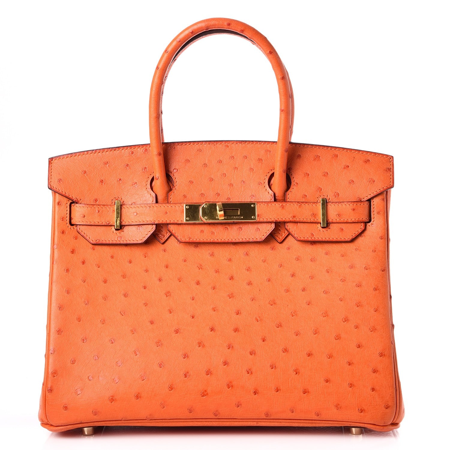 Hermes Ostrich Birkin 30 Orange 1 of 33