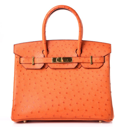 Hermes Ostrich Birkin 30 Orange 1 of 33