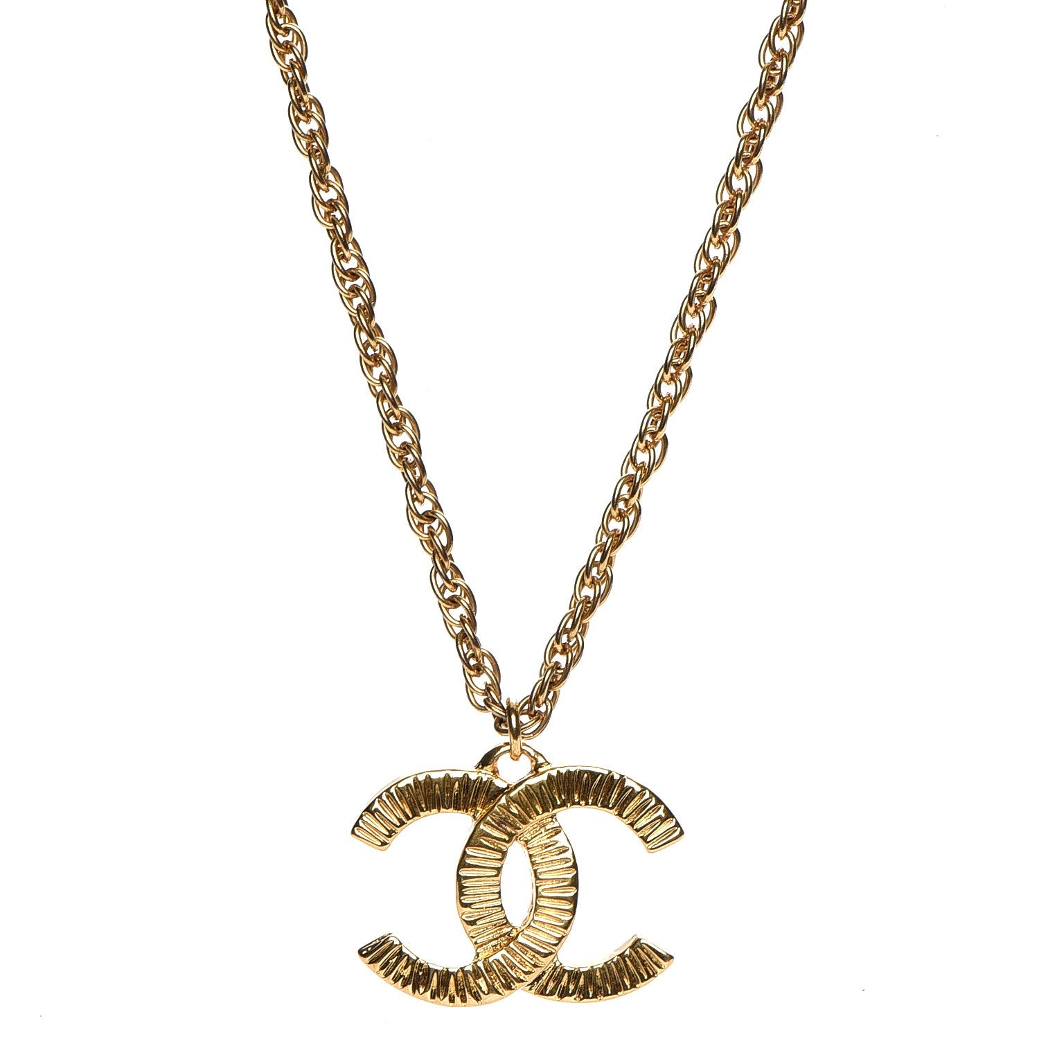 Chanel CC Chain Pendant Necklace Gold 1 of 10