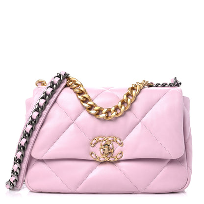 Chanel Lambskin Quilted Medium Chanel 19 Flap Light Pink 1 of 9