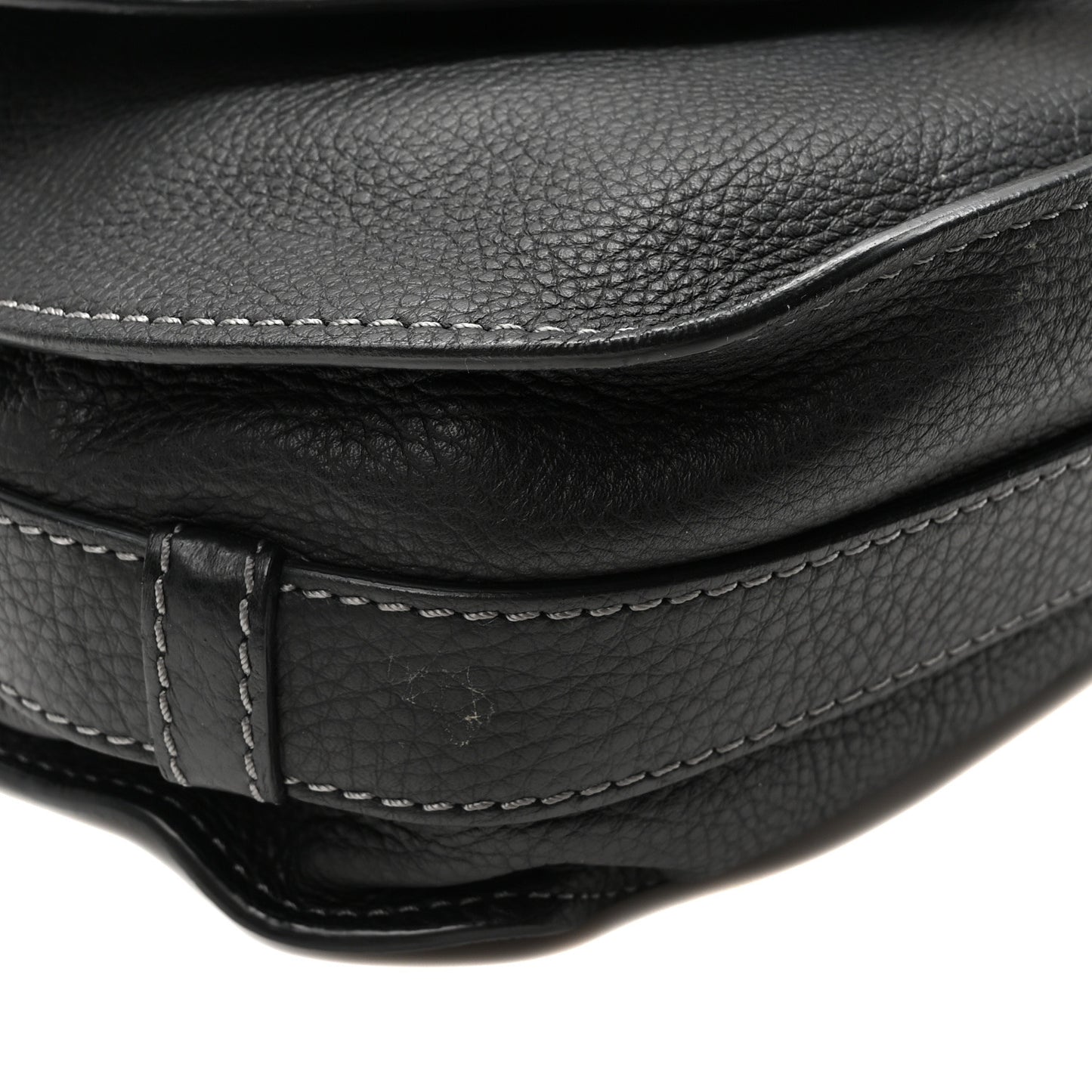 Calfskin Medium Marcie Round Crossbody Bag Black