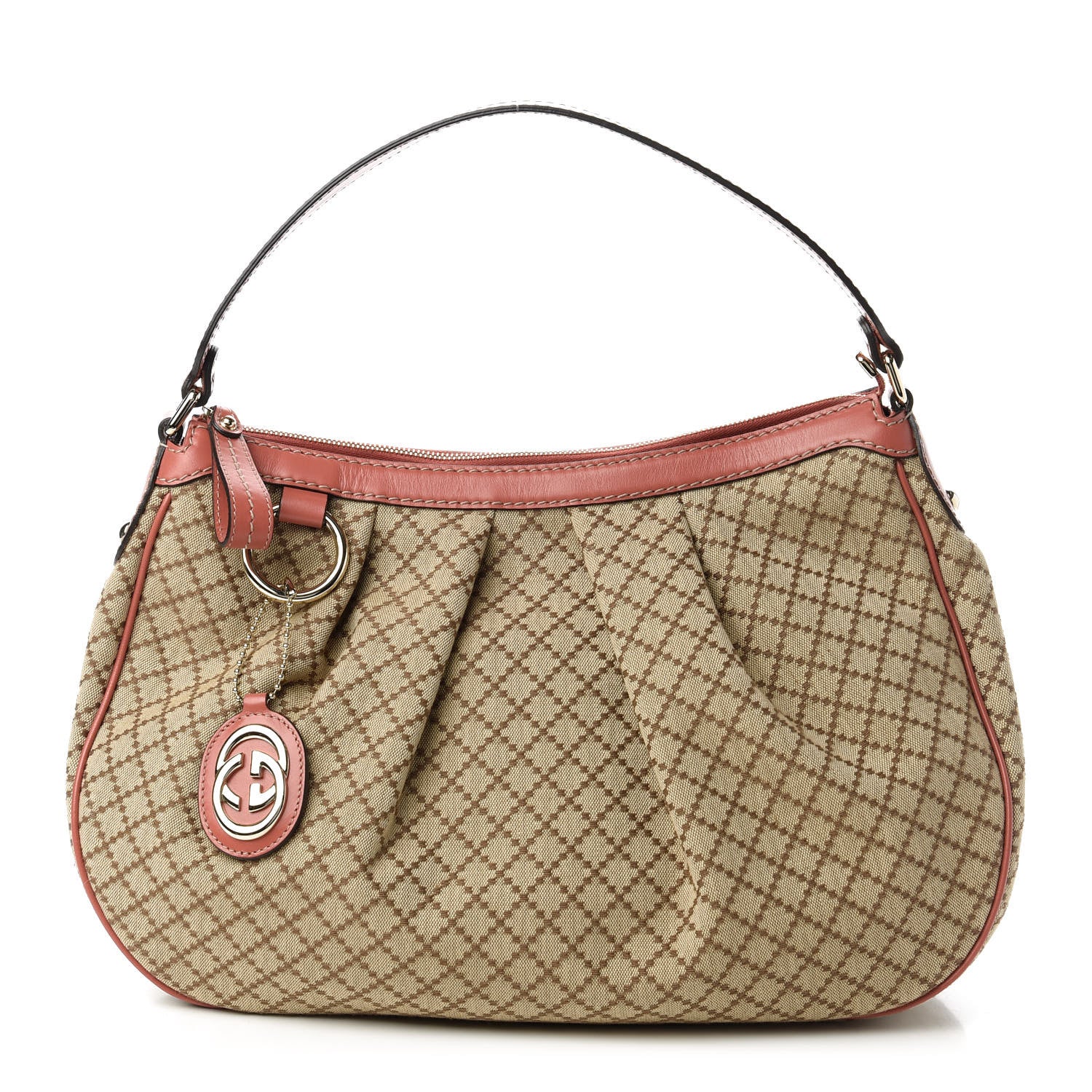 Gucci Diamante Medium Sukey Hobo Coral 1 of 12
