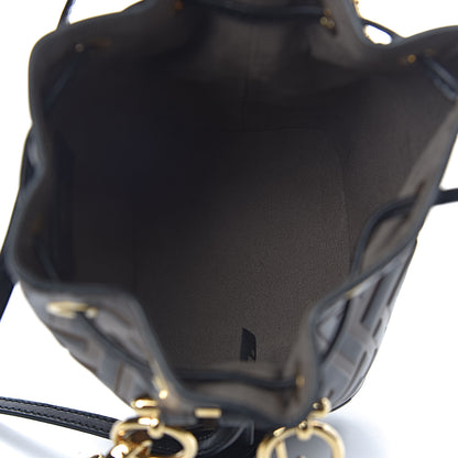 Fendi Vitello Liberty F is Fendi Bi-Color FF 1974 Embossed Mini Mon Tresor Bucket Bag Maya Black 5 of 10