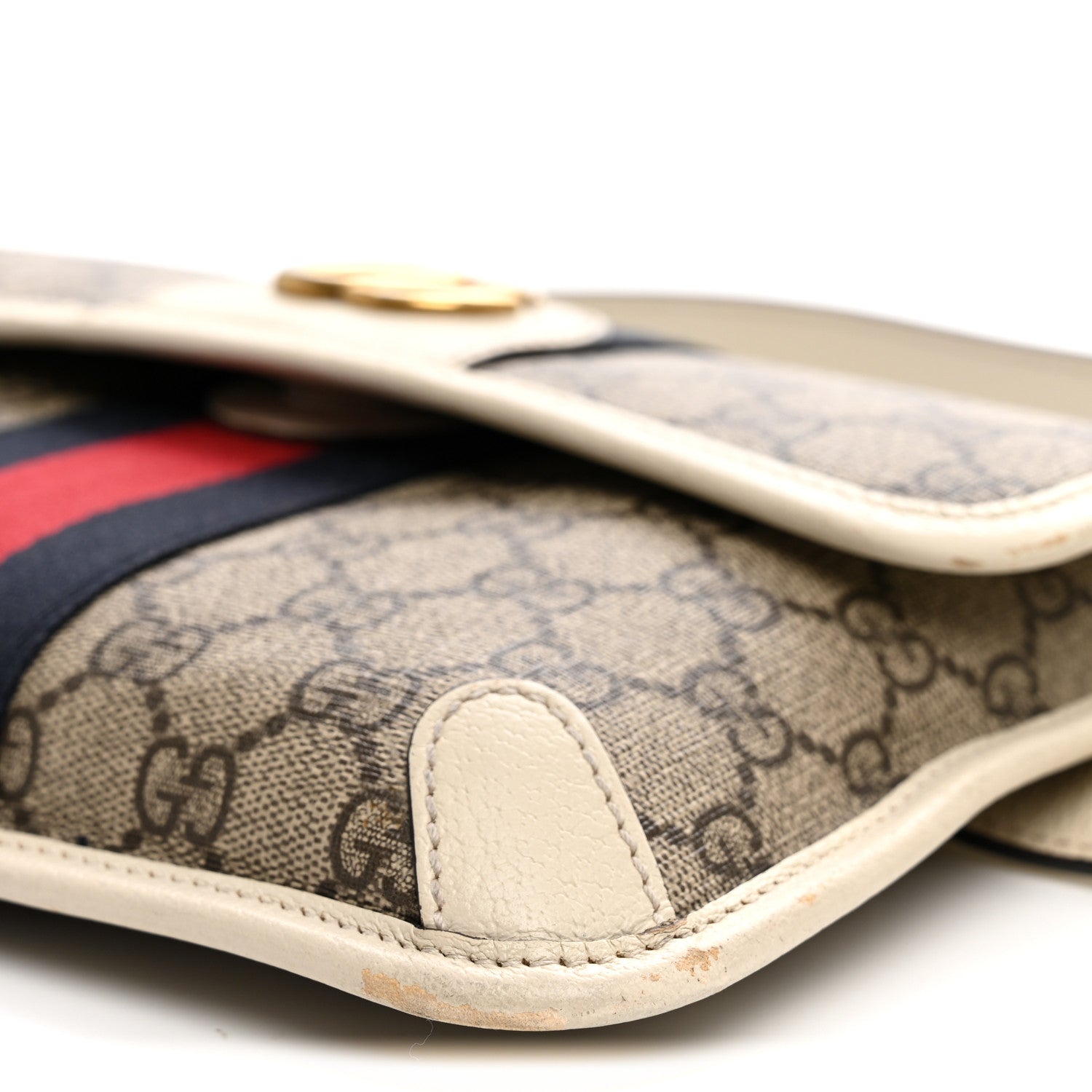 Gucci GG Supreme Monogram Web Small Ophidia Belt Bag 90 36 Beige Ebony White 9 of 12