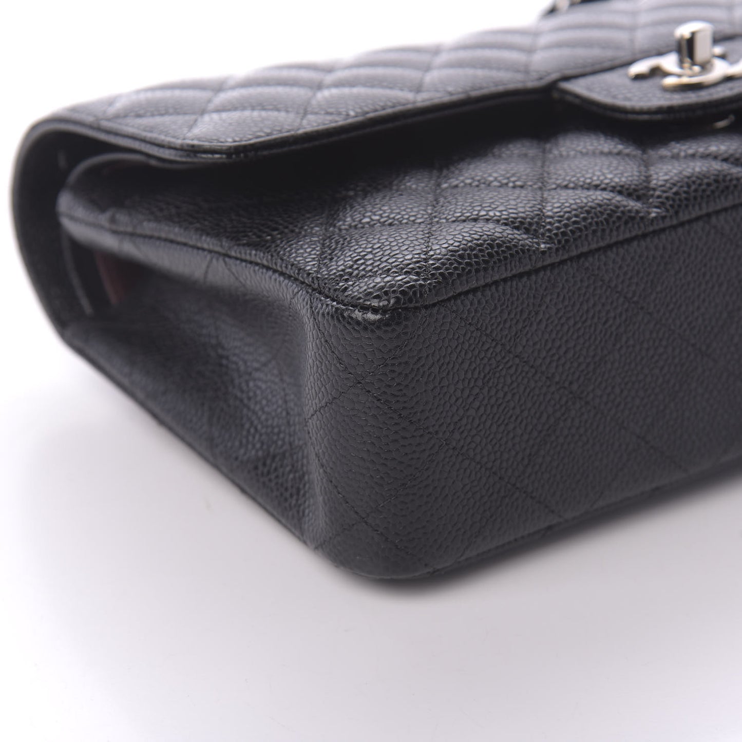 Caviar Quilted Medium Double Flap Black