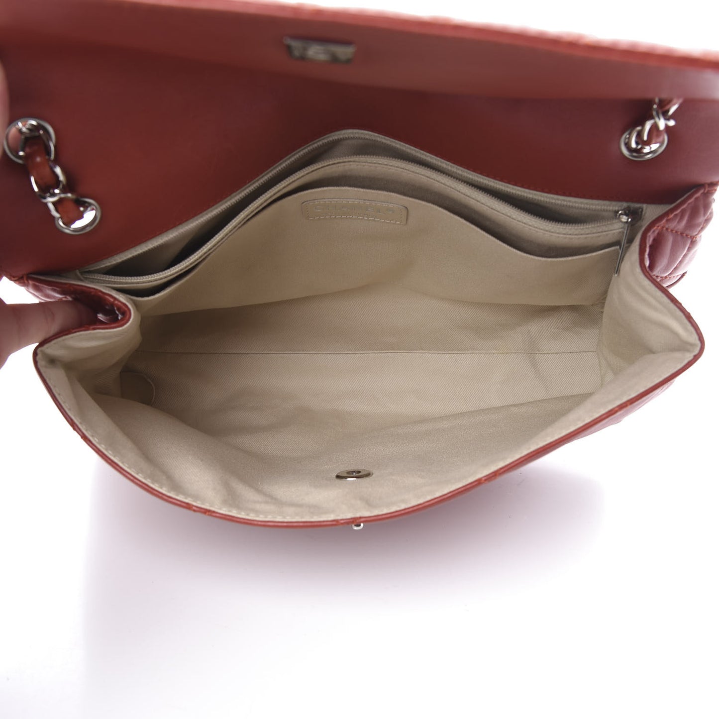 Calfskin Quilted In the Business Flap Bag Red