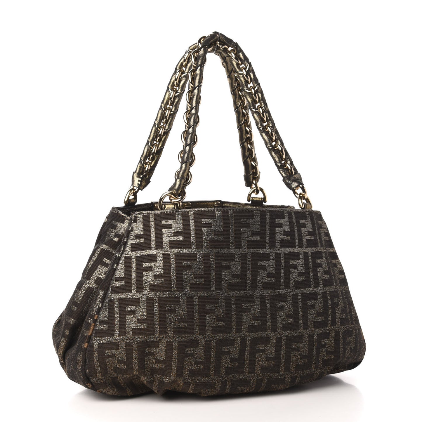 Metallic Lurex Zucca Small Mia Tote Tobacco