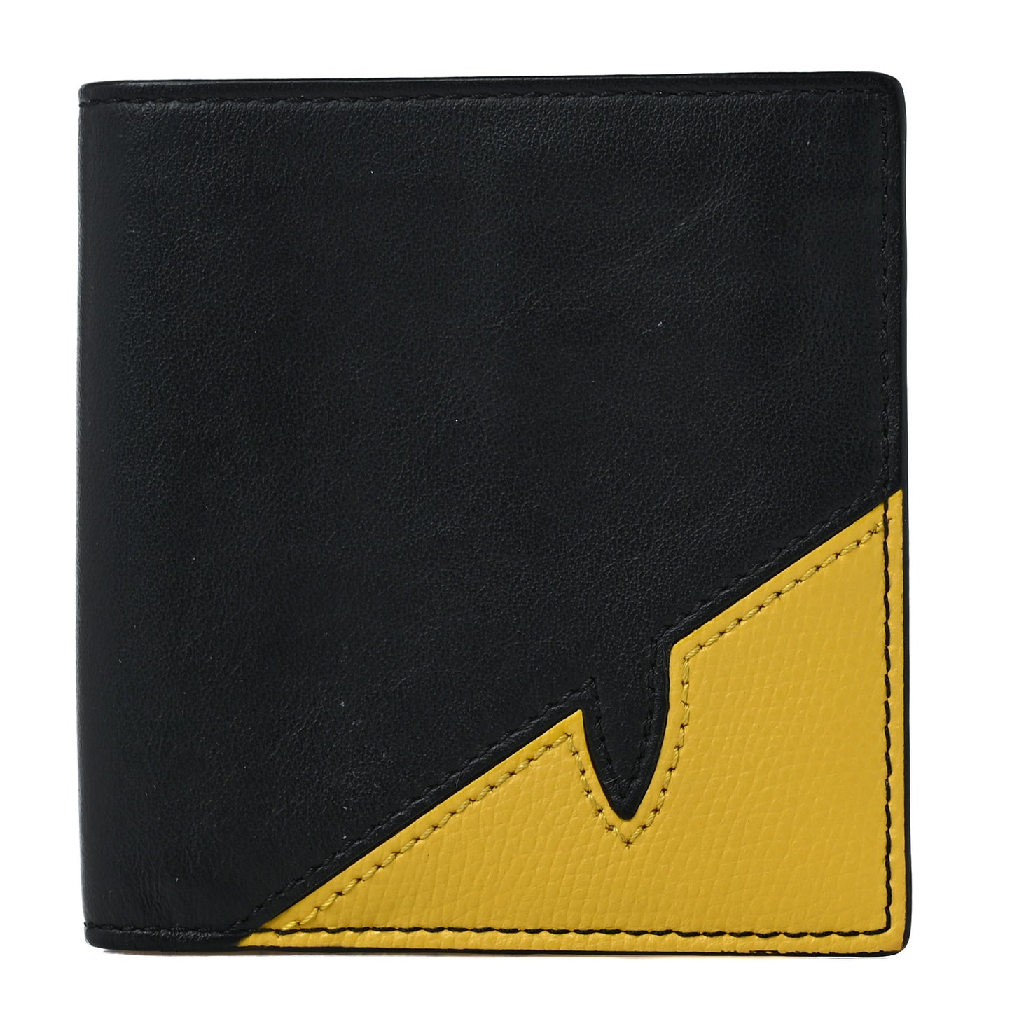 Vitello Grace Cruise Corner Bug Eye Bi-fold Wallet Black Sunflower