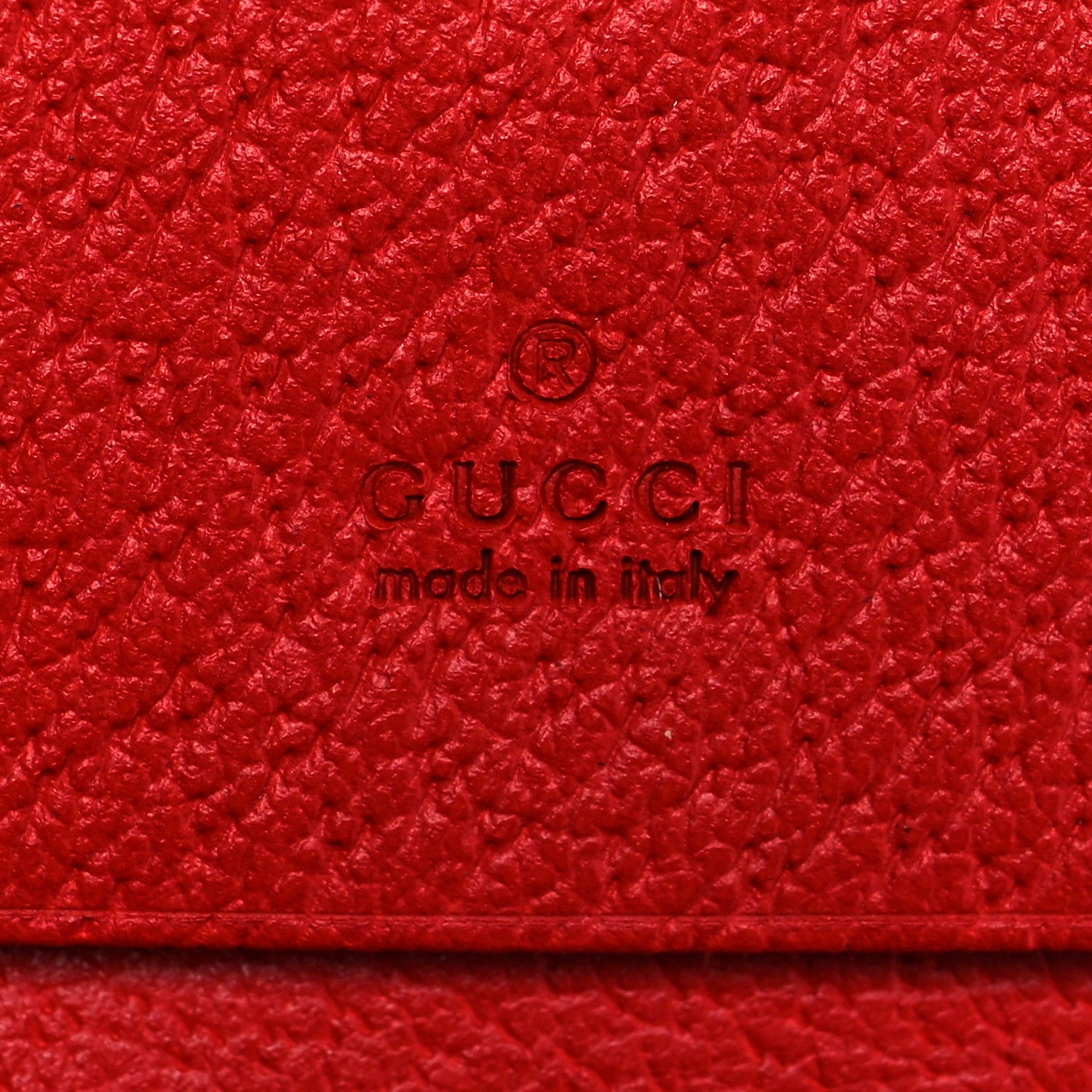 Gucci Textured Calfskin Enamel GG Hardcase Lipstick Holder Chain Wallet Lobster Red 5 of 7